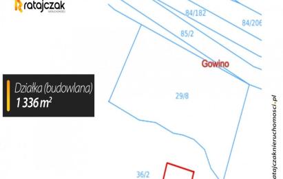 Rzut, plan Działka budowlano-usługowa 1336m2 GOWINO-Gowino