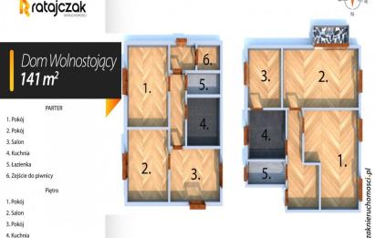 Rzut, plan Dom  podzielony na dwa mieszkania-Wejherowo