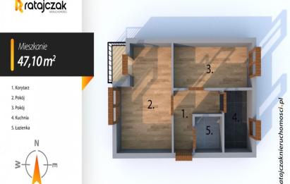Rzut, plan Witomino 2pok idealne pod wynajem -Gdynia