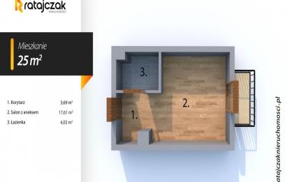 Rzut, plan KAWALERKA / GOTOWA DO ZAMIESZKANIA OD ZARAZ/  -Gdańsk