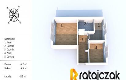 Rzut, plan Przytulne mieszkanie nad Nową Motławą !-Gdańsk