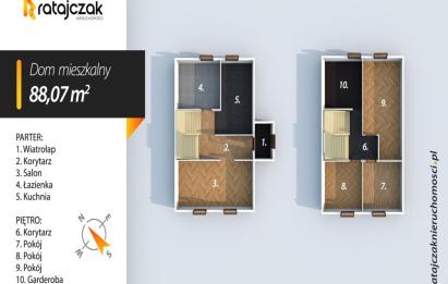 Rzut, plan 2 domy | działka 725 m2 | 6 km od plaży-Łebcz