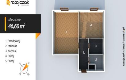 Rzut, plan 2 pokoje | Centrum Wejherowa-Wejherowo