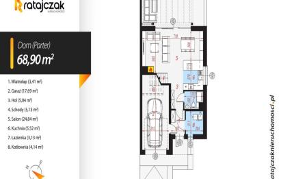 Rzut, plan 125 62 m2 |  odbiór IV kwartał 2026 | Gowino-Gowino