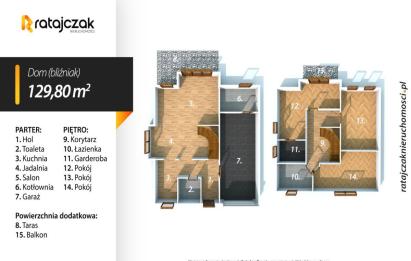 Rzut, plan Bliźniak z Potencjałem | Działka 703 m² | Radunica-Radunica