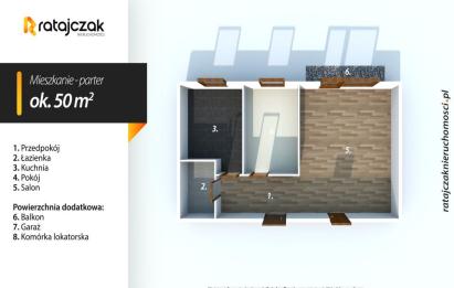 Rzut, plan Mieszkanie 83 52 m² | 2 poziomy | Garaż | Ogródek-Wejherowo