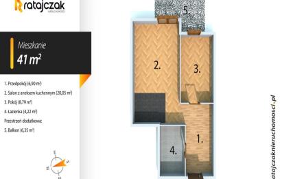 Rzut, plan Stanisława Lema | 41m2 | 2 pok | Robyg-Gdańsk
