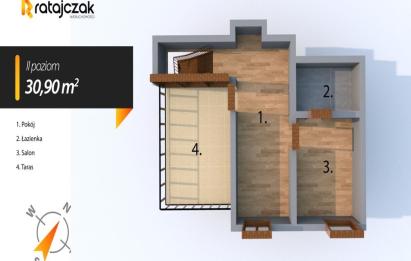 Rzut, plan Dwupoziomowe mieszkanie z tarasem na Jasieniu!-Gdańsk