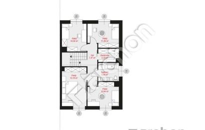 Rzut, plan NOWOCZESNY DOM W ZABUDOWIE BLIŹNIACZEJ-Banino