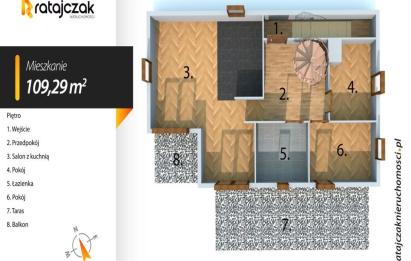 Rzut, plan 109 29 m2 | dwupoziomowe | 2 miejsca postojowe |-Rumia