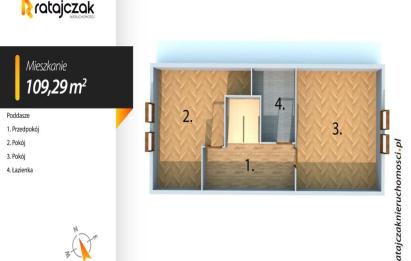 Rzut, plan 109 29 m2 | dwupoziomowe | 2 miejsca postojowe |-Rumia