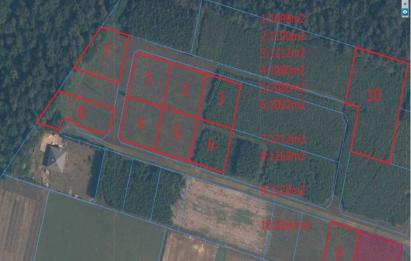 Rzut, plan 10 działek budowlanych | Kochanowo | pod lasem-Kębłowo