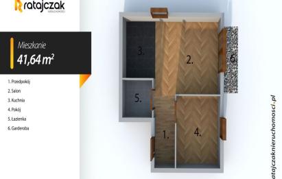 Rzut, plan dwa pokoje | wysoki standard | Łostowice-Gdańsk
