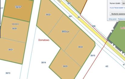 Rzut, plan Domatowo| Działka budowlana z WZ |LAS| Morze-Domatowo