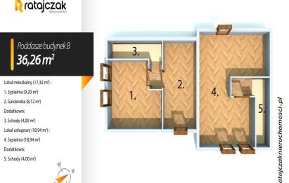 Rzut, plan Działka nad morzem z 2 budynkami|Las|4 lokale-Chłapowo