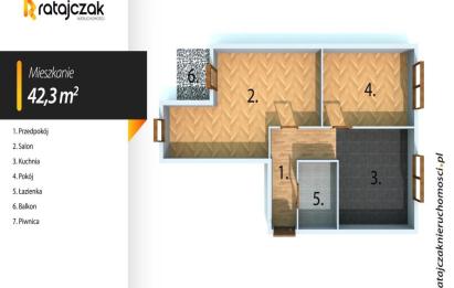 Rzut, plan 2 pokoje  piwnica  pełna własność-Wejherowo