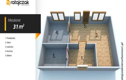 Rzut, plan Inwestycja  Kawalerka  Pierwsze Piętro-Gdańsk