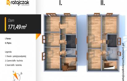 Rzut, plan Dom wolnostojący z wydzielonymi dwoma mieszkaniami-Rumia