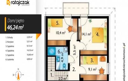 Rzut, plan Gotowy bliźniak w Kębłowie wysoki standard zamiana-Kębłowo