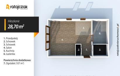 Rzut, plan Apartament z ogrodem w Pucku 50m od zatoki i miejscem w hali garażowej-Puck